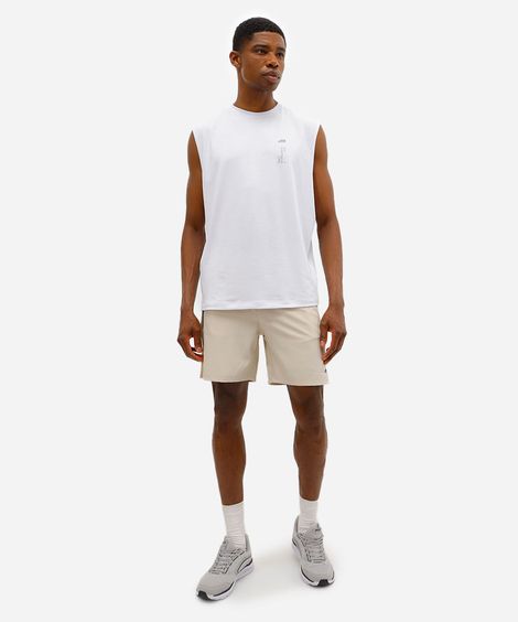 short masculino com bolsos e cordão bege