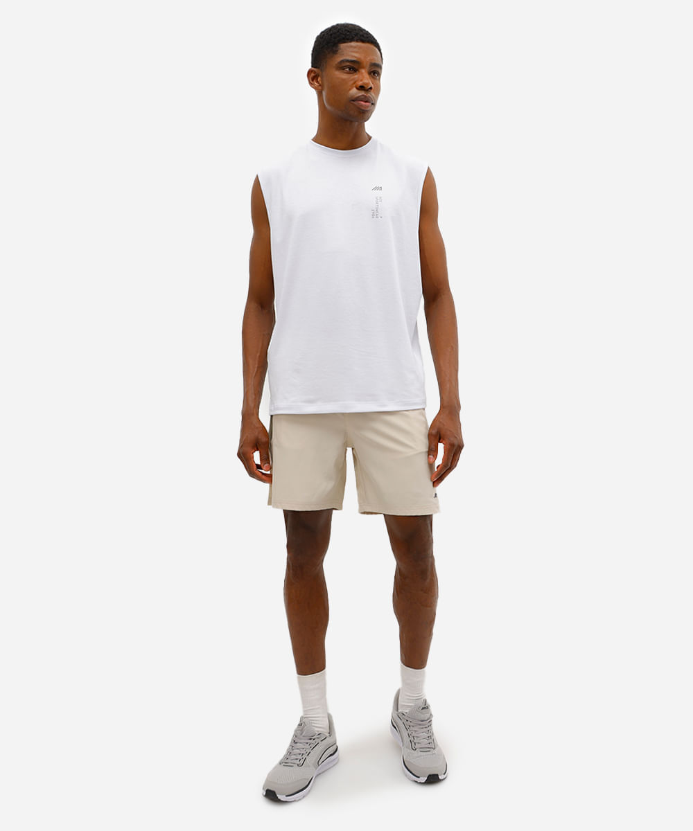 short masculino com bolsos e cordão bege