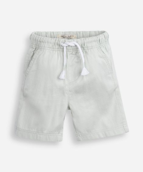 bermuda infantil de algodão com cós elástico verde