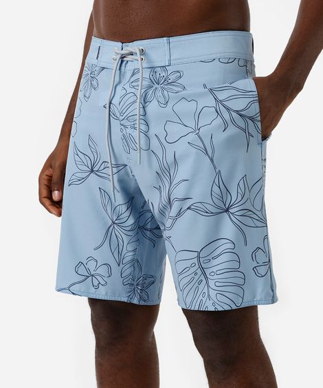 bermuda boardshort masculina floral azul