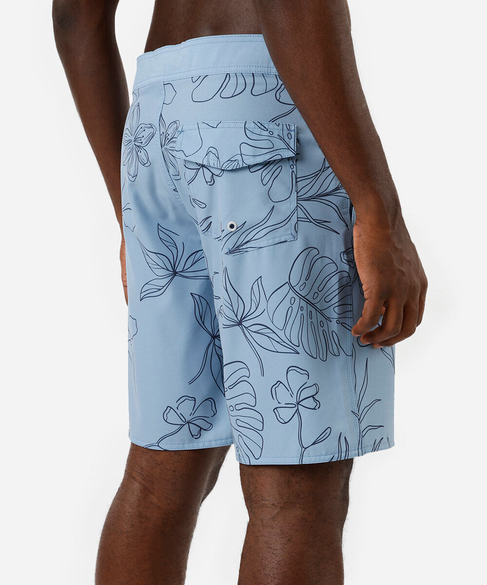 bermuda boardshort masculina floral azul