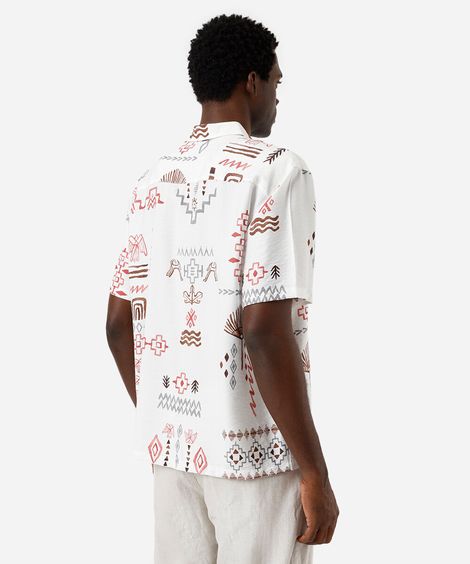 camisa masculina de viscose manga curta colorido