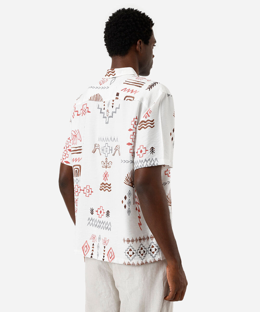 camisa masculina de viscose manga curta colorido