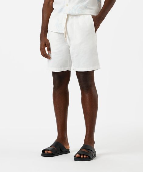 bermuda jogger masculina de sarja off white