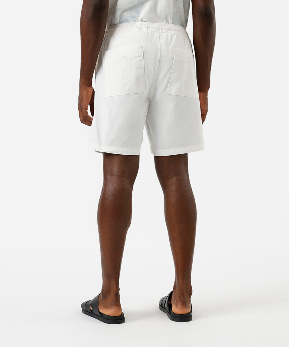 bermuda jogger masculina de sarja off white