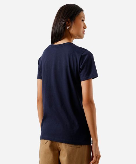 camiseta feminina de algodão ocupada demais dormindo azul