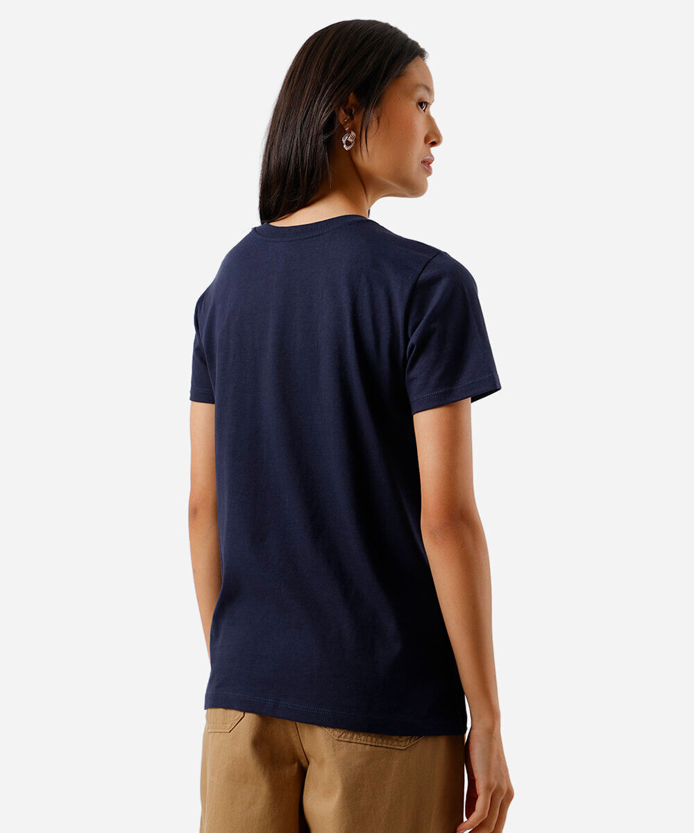 camiseta feminina de algodão ocupada demais dormindo azul