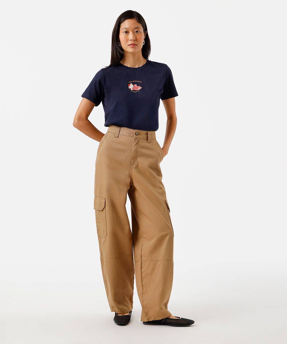 camiseta feminina de algodão ocupada demais dormindo azul