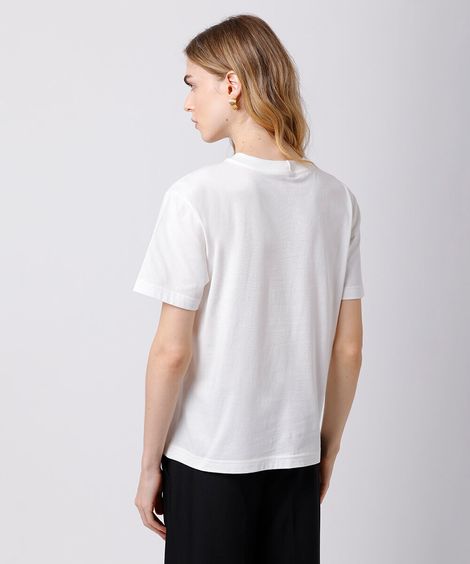 camiseta feminina de algodão estampada mindset off white