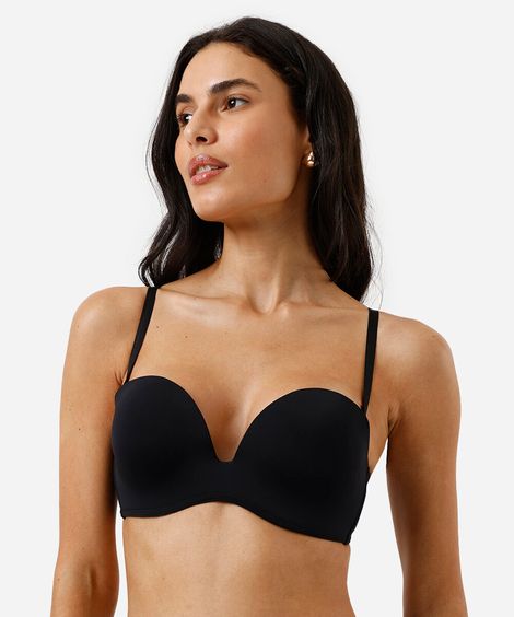 sutiã meia taça feminino com alças removíveis preto