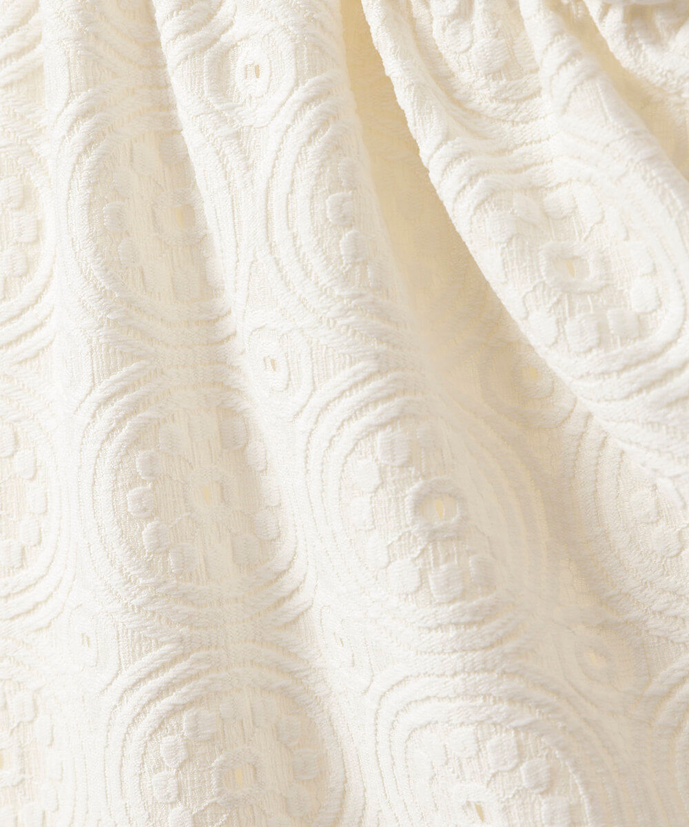 vestido midi sem alça feminino de laise texturizado off white