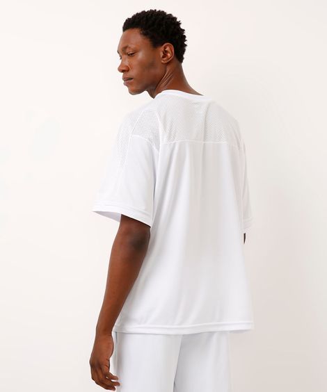 camiseta esportiva oversized com recorte branca
