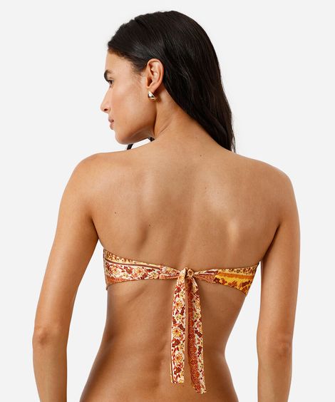 biquíni top meia taça feminino sem alça paisley colorido
