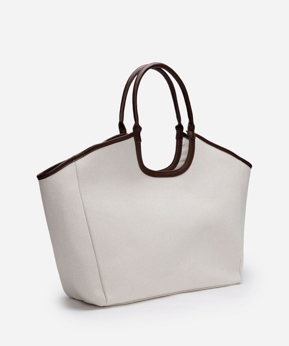 bolsa shopper bege
