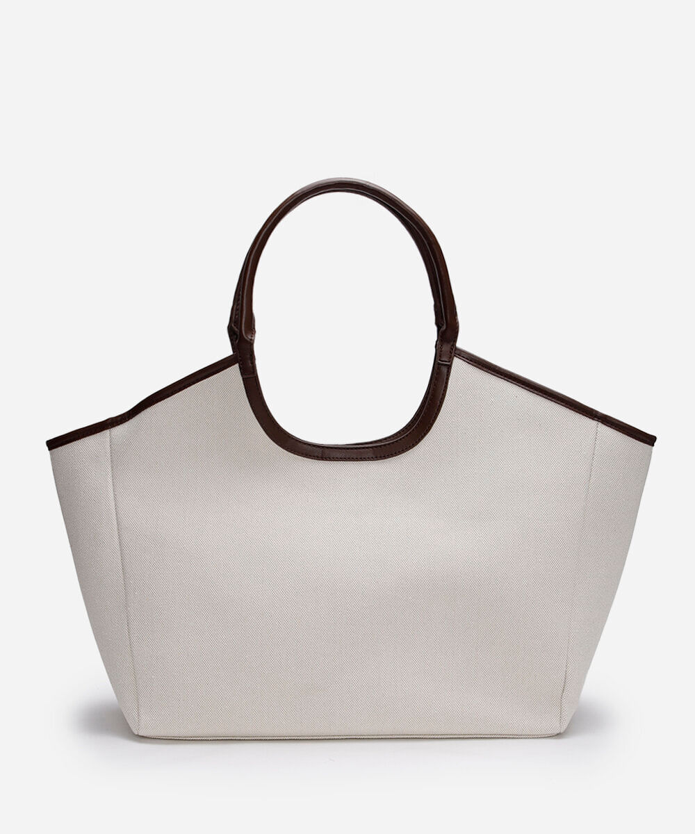 bolsa shopper bege