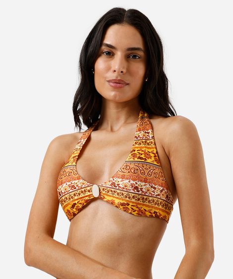 biquíni top triângulo feminino paisley colorido