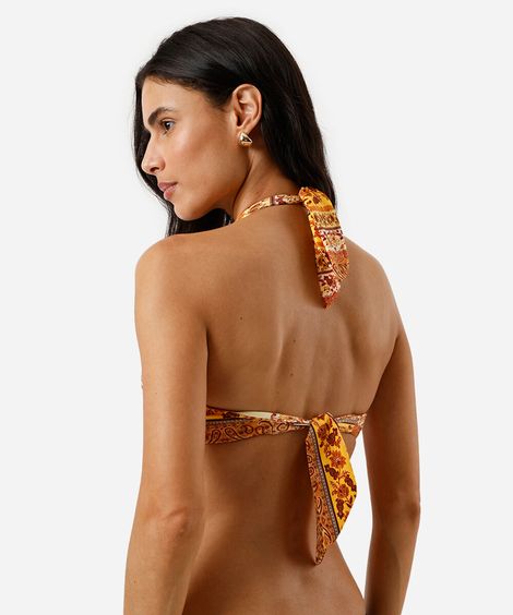 biquíni top triângulo feminino paisley colorido