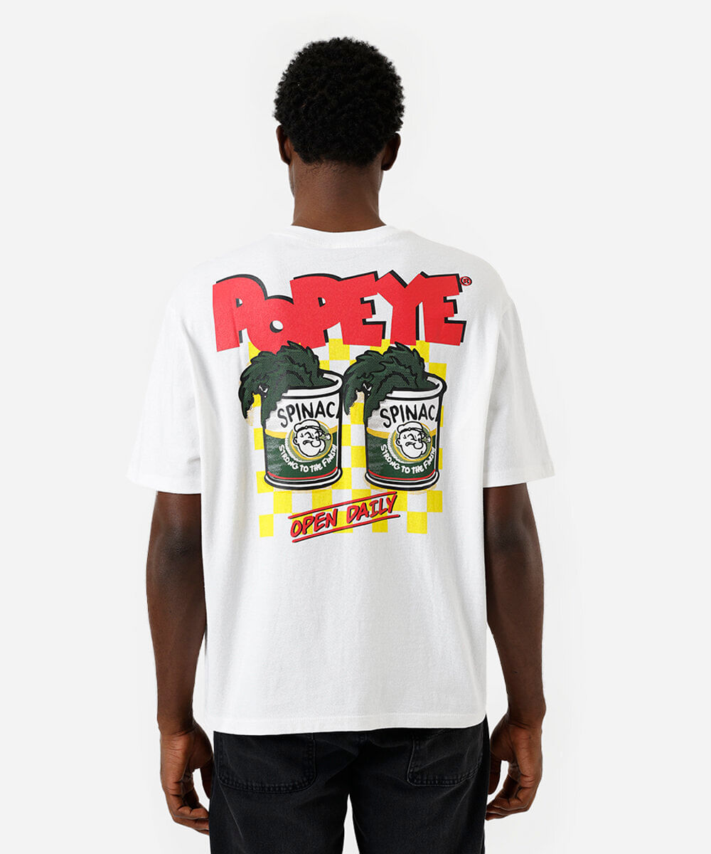 camiseta masculina de algodão popeye off white