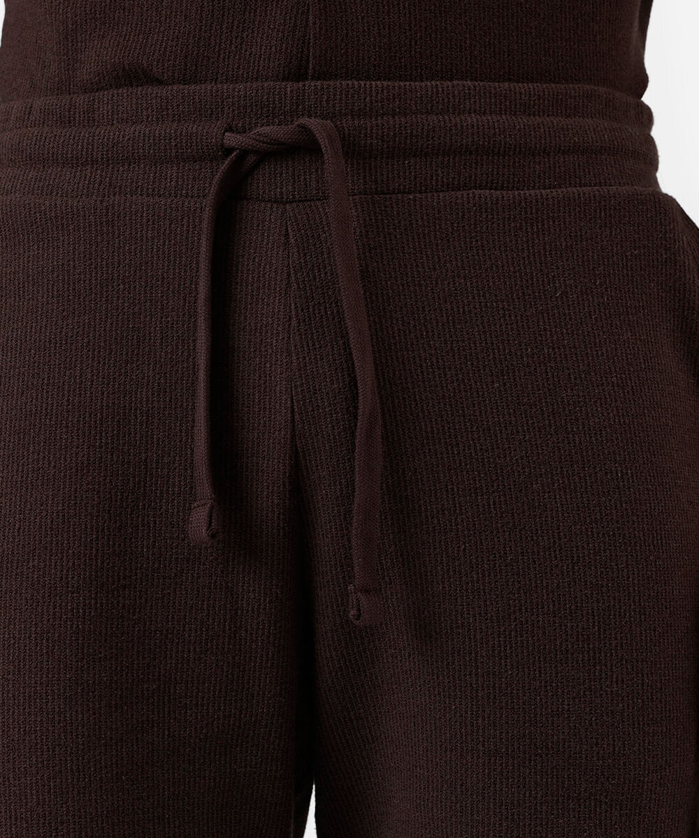 bermuda relaxed masculina de algodão texturizada marrom