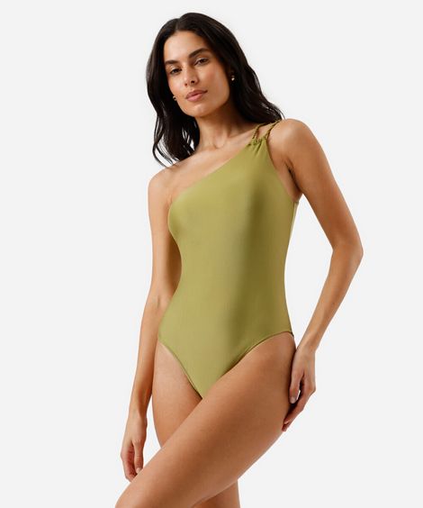 maiô ombro único feminino verde