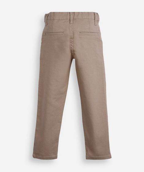 calça slim chino infantil de sarja bege