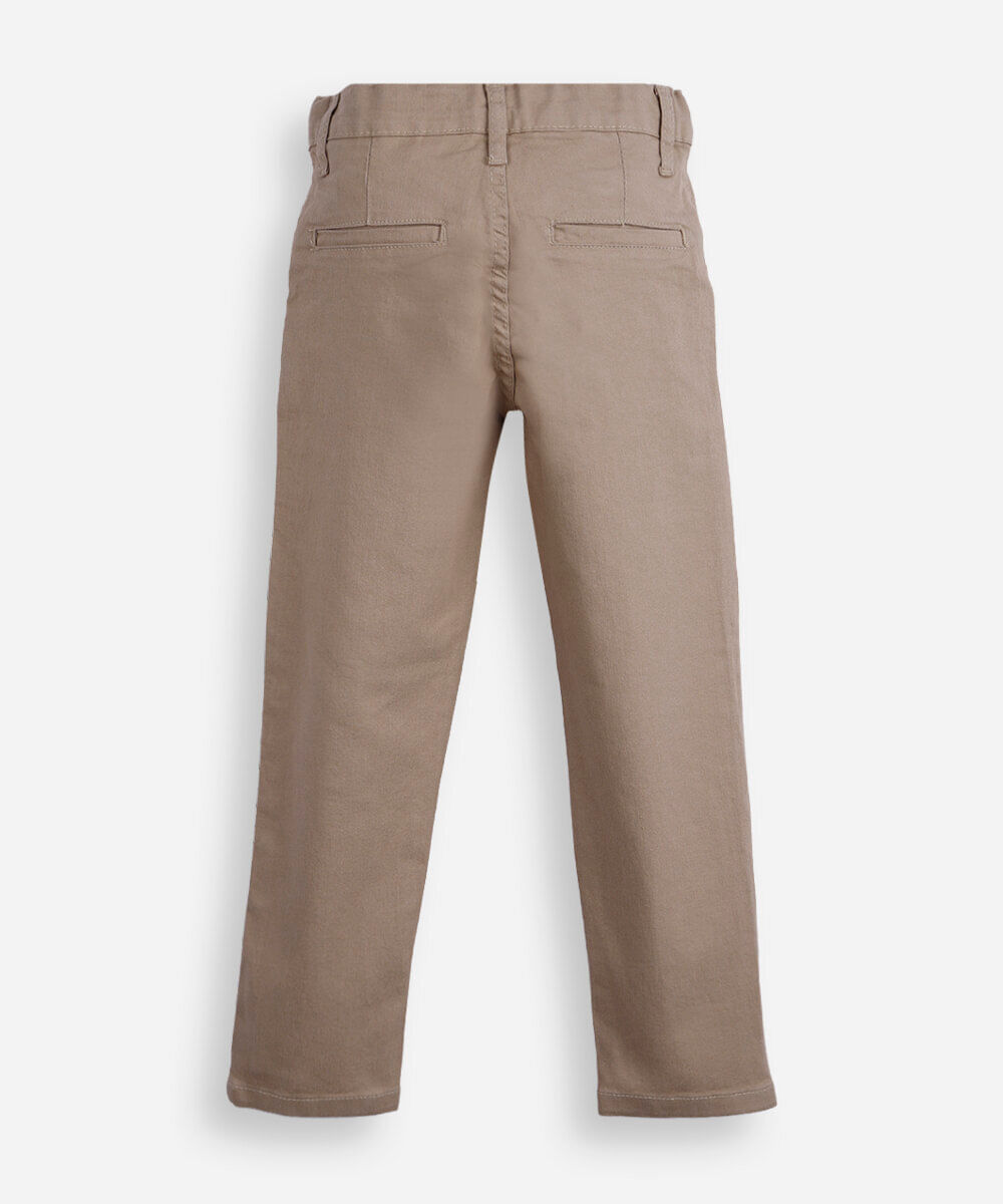 calça slim chino infantil de sarja bege