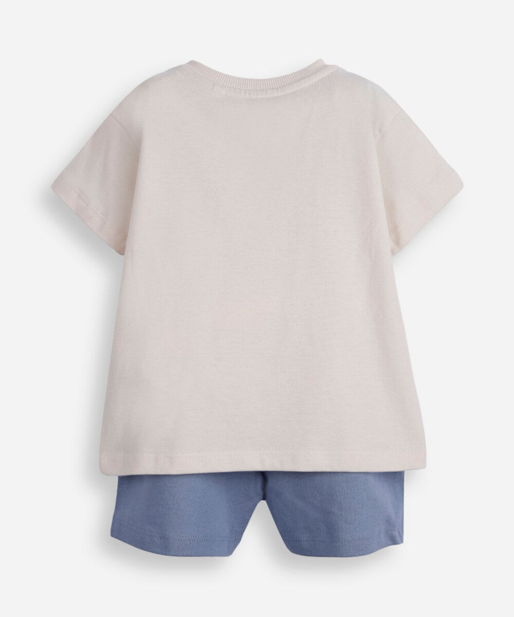 conjunto infantil de algodão mickey bege