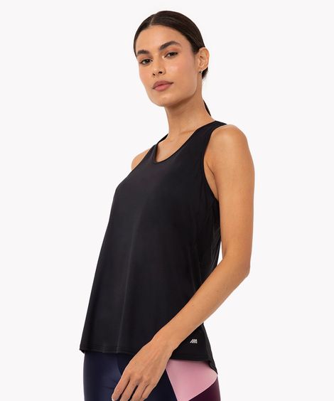 regata de poliamida com prega ace esportiva rosa - preto