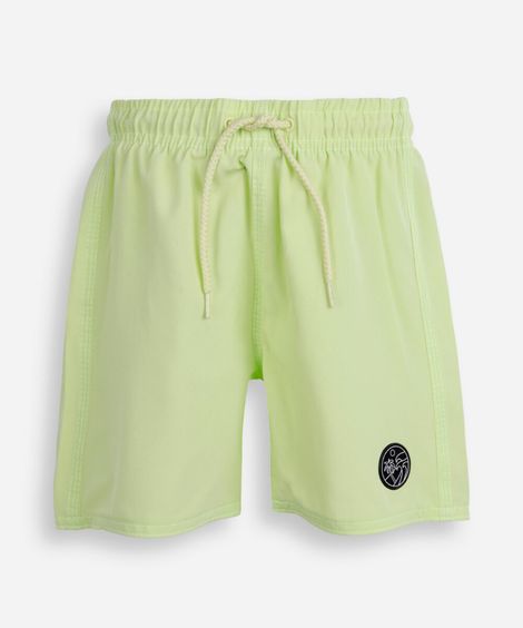 short boardshort infantil cós com elástico e cordão verde