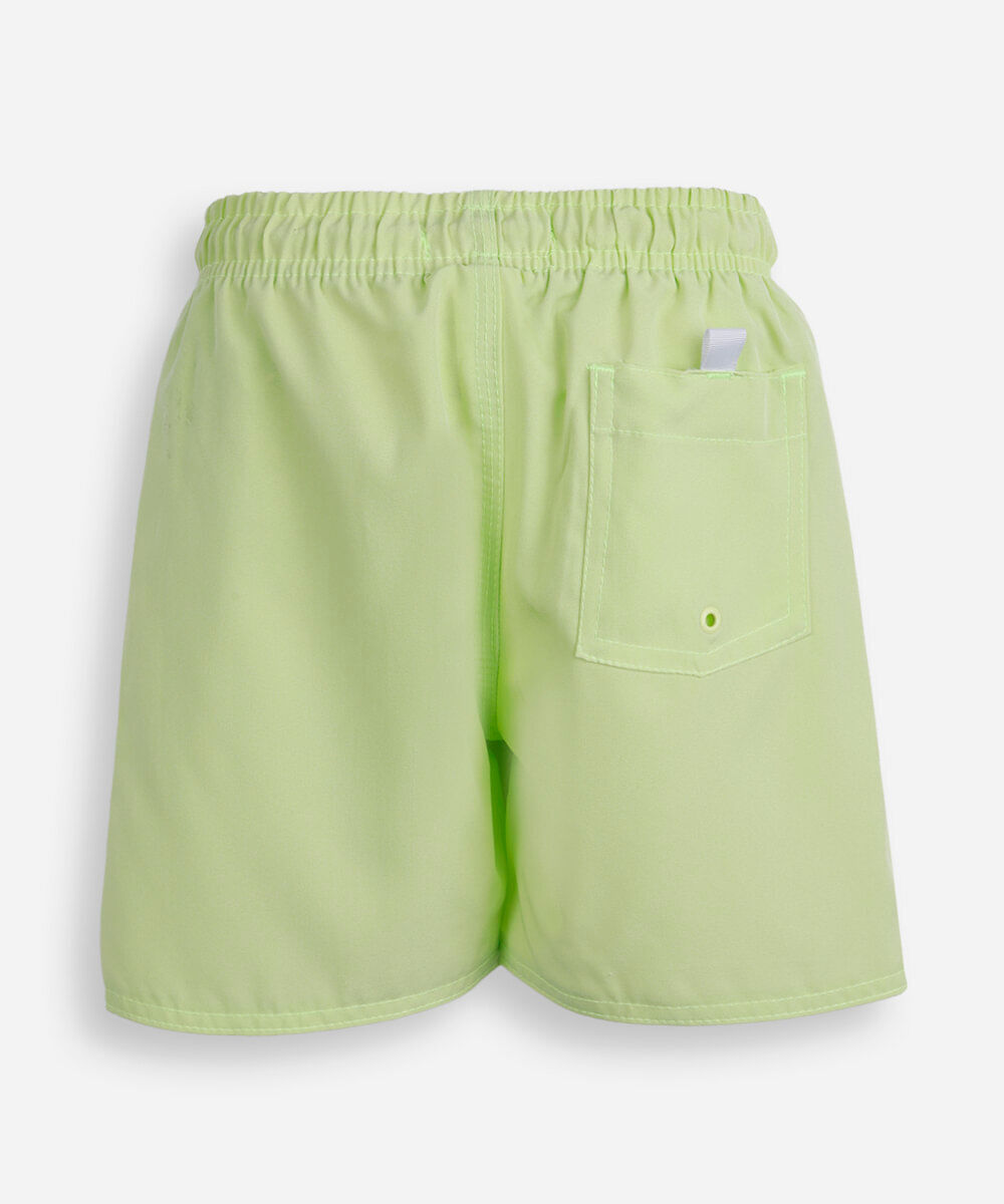 short boardshort infantil cós com elástico e cordão verde