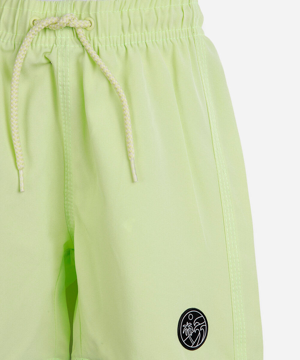 short boardshort infantil cós com elástico e cordão verde