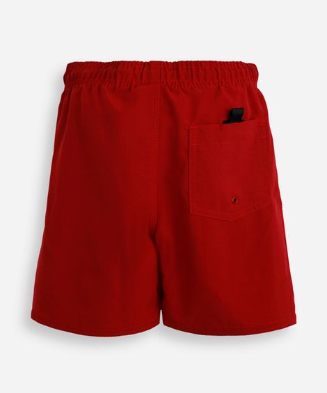 short boardshort infantil cós com elástico e cordão vermelho