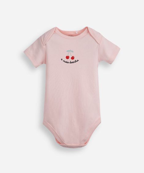 body infantil de algodão a mais docinha rosa