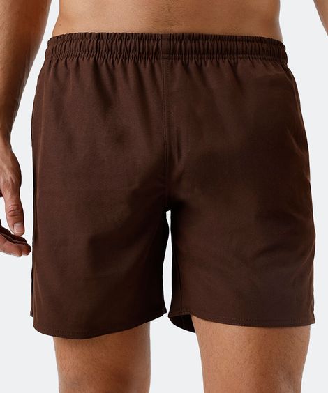 short esportivo masculino cós elástico marrom