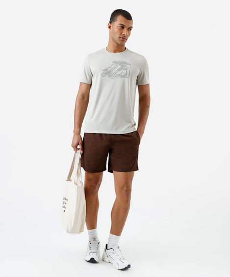 short esportivo masculino cós elástico marrom