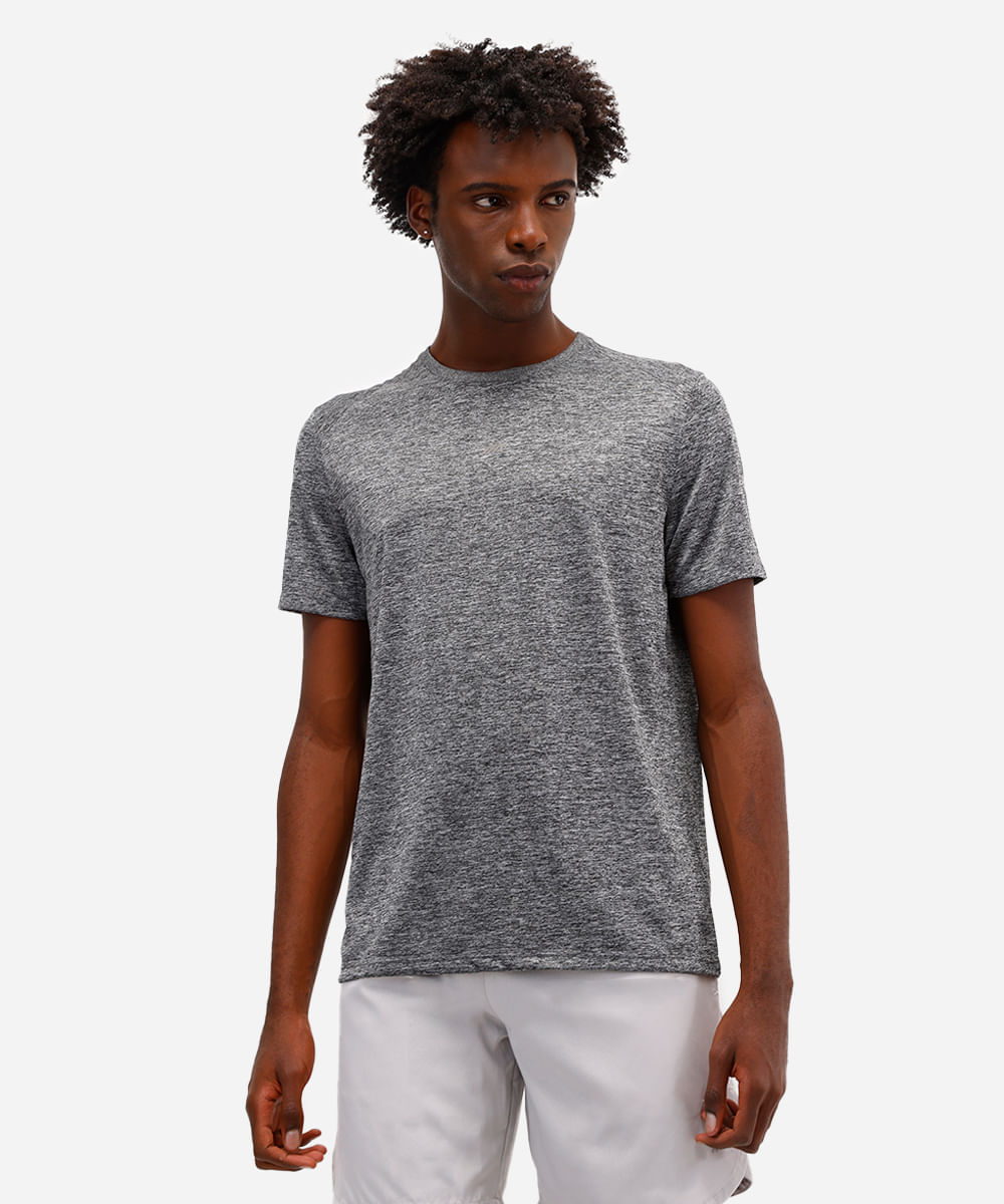camiseta masculina esportiva ace manga curta cinza