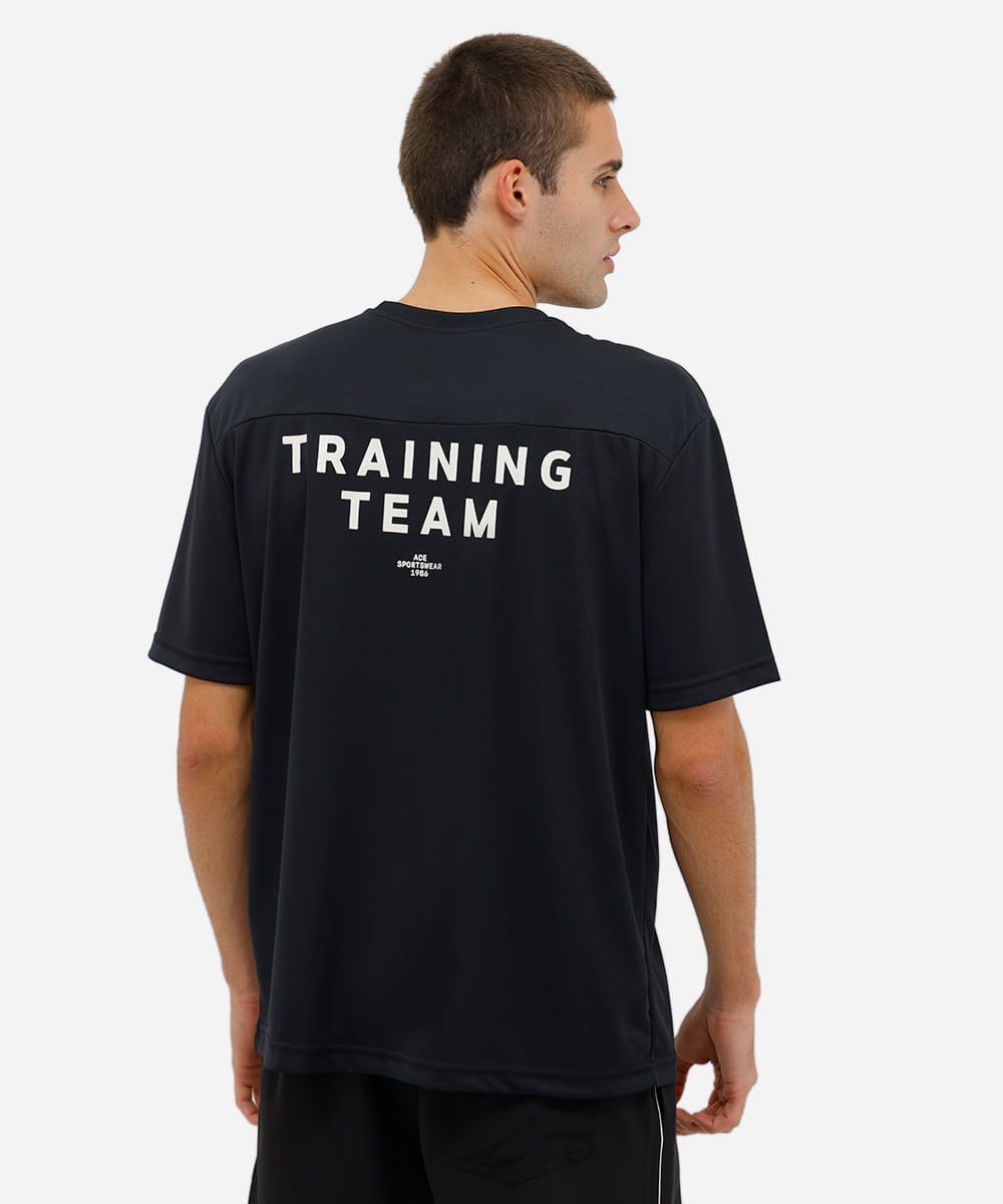 camiseta oversized masculina estampada preta