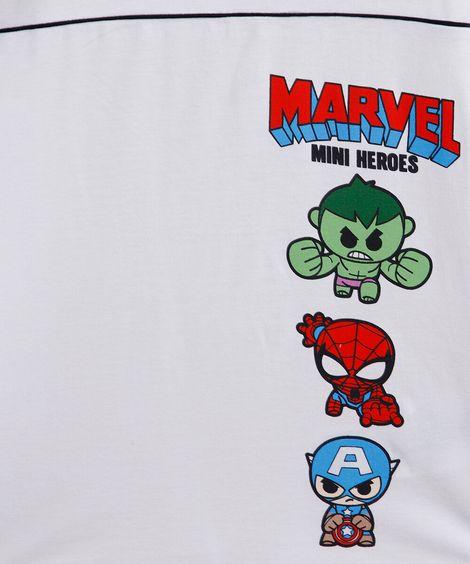 camiseta infantil de algodão marvel off white