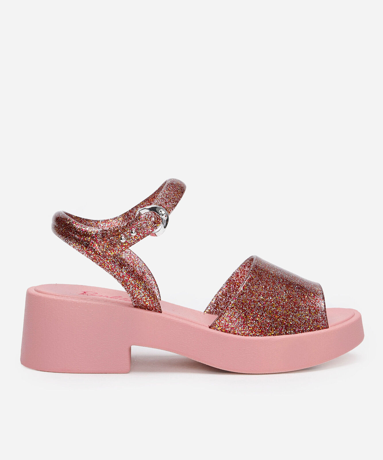 sandália infantil barbie com salto rosa