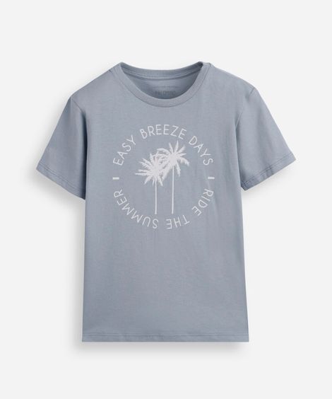 Camiseta infantil coqueiros azul