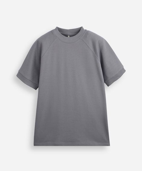 camiseta juvenil oversized cinza
