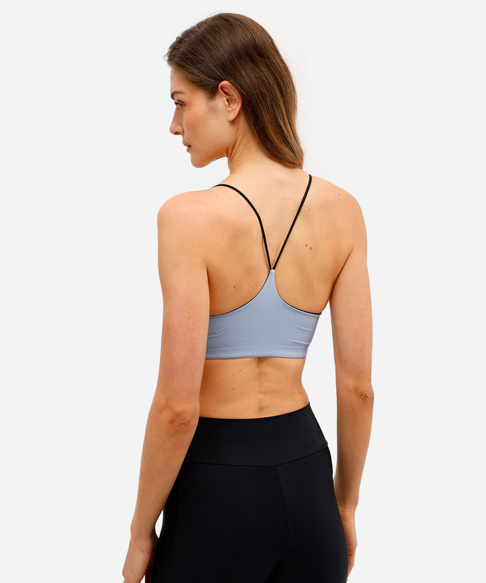 top dupla face esportivo ace - azul médio