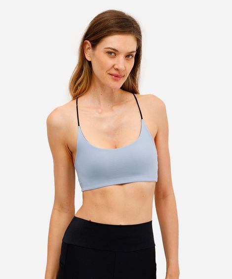 top dupla face esportivo ace - azul médio