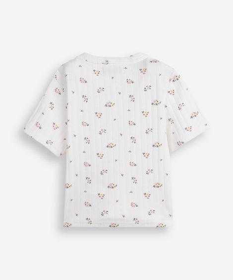 blusa juvenil flores off white