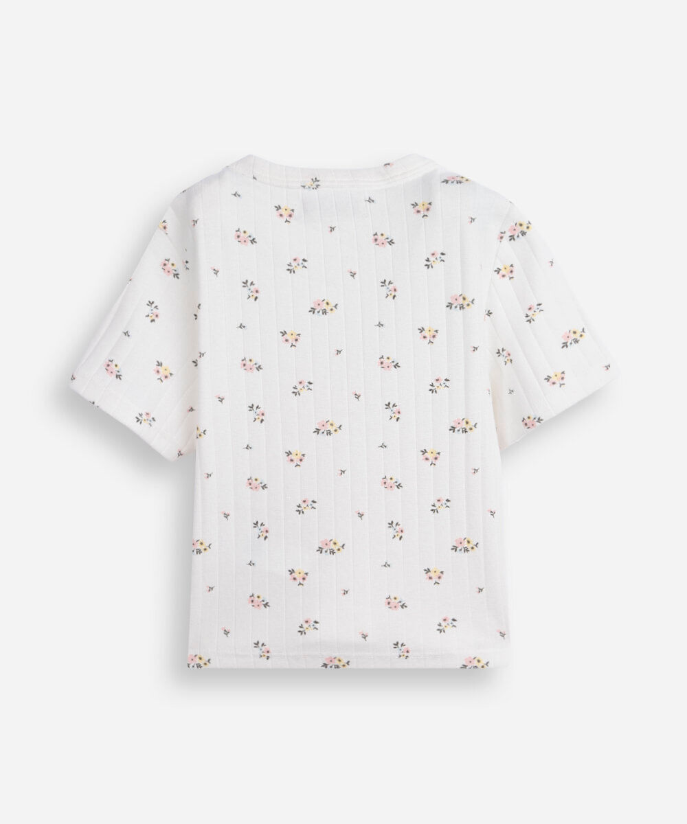 blusa juvenil flores off white