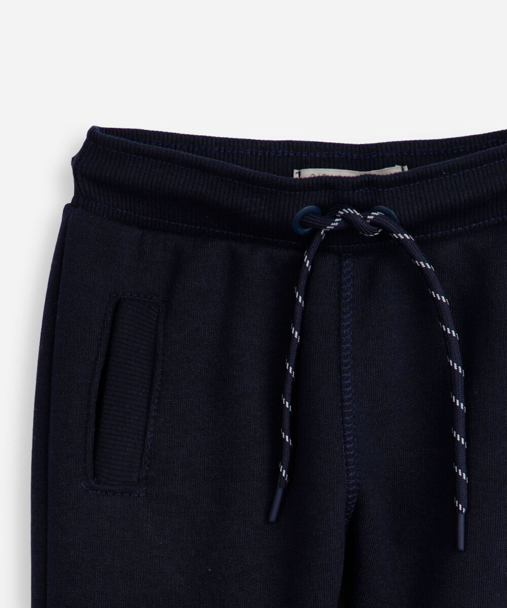 calça de moletom infantil com cordão azul