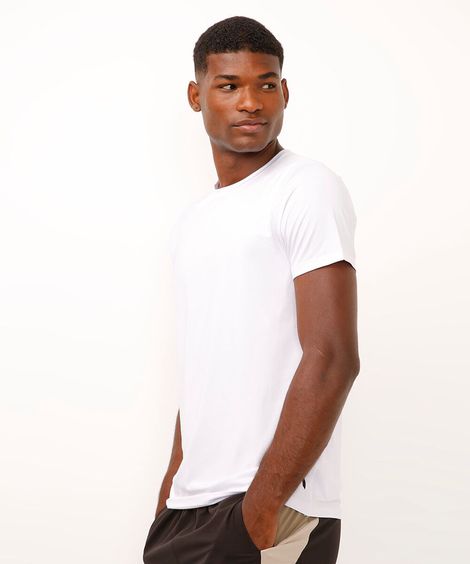 camiseta slim manga curta branca
