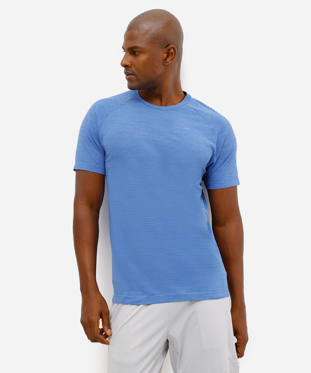 camiseta masculina texturizada azul
