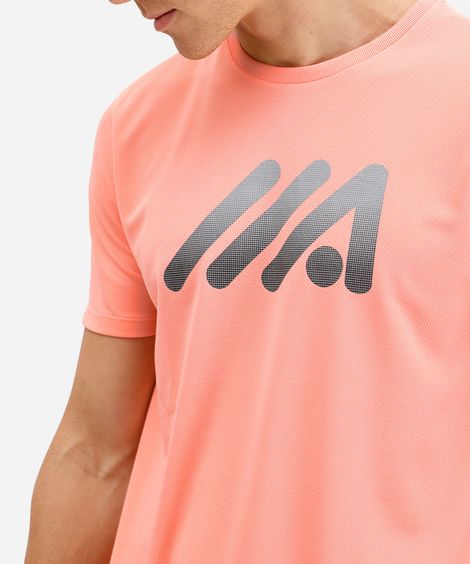 camiseta esportiva masculina manga curta laranja