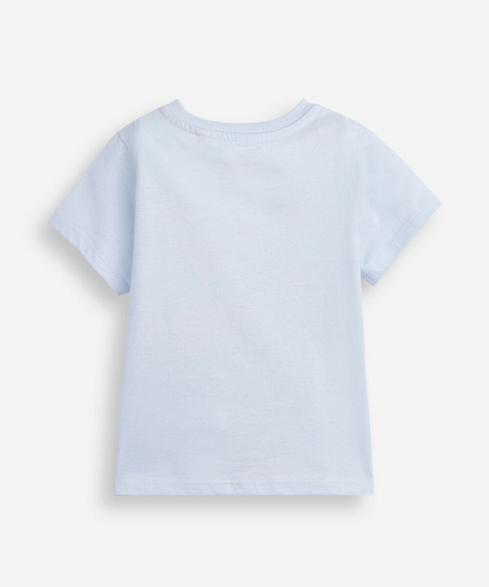 camiseta infantil de algodão manga curta stitch azul